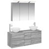 vidaXL Badkamermeubelset 4 st Grijs Sonoma Bewerkt hout en glas