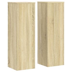 vidaXL Plantenstandaards 2 st 25x25x80 cm bewerkt hout sonoma eiken