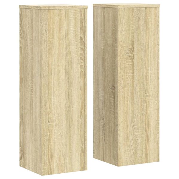 vidaXL Plantenstandaards 2 st 25x25x80 cm bewerkt hout sonoma eiken