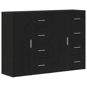 vidaXL Dressoir 2 pcs Zwart Eiken 60 x 31 x 84 cm Bewerkt hout