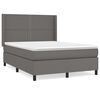 vidaXL Boxspring met matras kunstleer grijs 140x190 cm