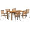 vidaXL Tuin eettafelset 7 st Grijs Massief Acaciahout