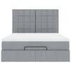 vidaXL Ottoman bed met matras en LED's 140x190cm stof lichtgrijs