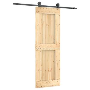 vidaXL Schuifdeur Naturel en Zwart 70 x 210 cm Massief Grenenhout