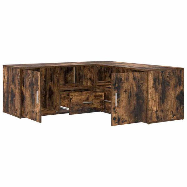 vidaXL Hoekkast 200x40x45 cm bewerkt hout gerookt eikenkleurig