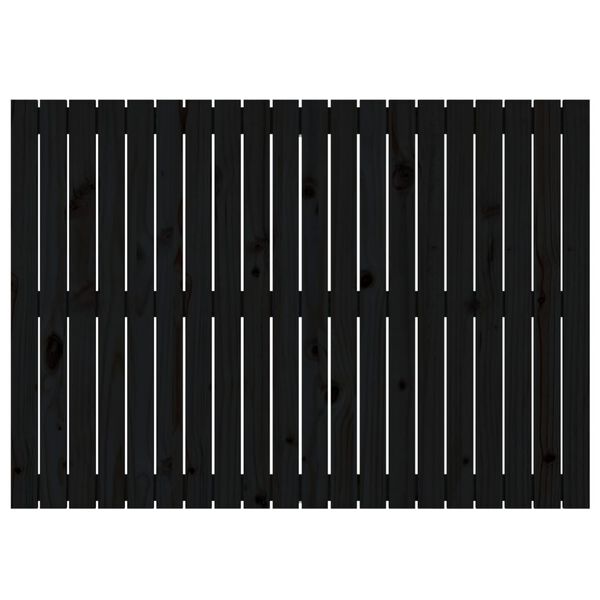 vidaXL Wandhoofdbord 127,5x3x90 cm massief grenenhout zwart