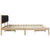 vidaXL Bedframe met hoofdeinde Zwart 200 x 200 cm Massief grenenhout