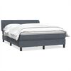 vidaXL Boxspring met matras fluweel donkergrijs 160x210 cm