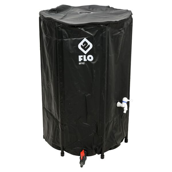 FLO Regenton inklapbaar 250 L zwart
