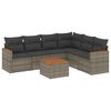 vidaXL 7-delige Loungeset met kussens poly rattan grijs