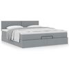 vidaXL Ottoman bed met matras 200x200 cm stof lichtgrijs