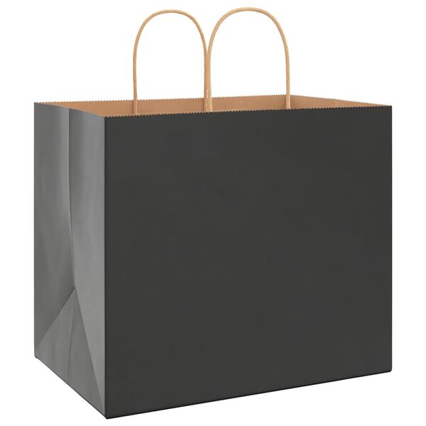 vidaXL Papieren zakken 50 st met hengsels 32x22x28 cm zwart