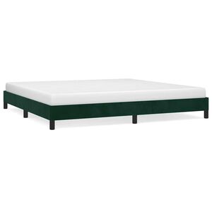 vidaXL Bedframe zonder matras 200x200 cm fluweel donkergroen