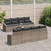 vidaXL Bankstel met kussen met kussen 9 pcs Grijs poly rattan