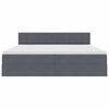 vidaXL Opslag bed met matras Donkergrijs 200 x 200 cm Fluweel