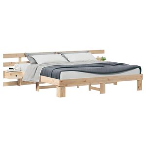 vidaXL Bedframe met hoofdeinde Bruin 200 x 200 cm Massief grenenhout