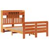 vidaXL Bed met boekenkast zonder matras grenenhout wasbruin 135x190 cm