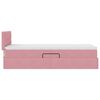vidaXL Opslag bed met matras met hoofdeinde Roze 100 x 200 cm Fluweel