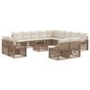 vidaXL Tuinbankenset 14 pcs Beige poly rattan