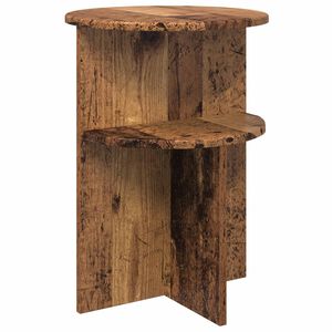 vidaXL Bijzettafel met opslag Oud hout &Oslash; 39,5 x 55 cm Bewerkt hout