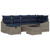 vidaXL Bankstel met kussen 3 pcs poly rattan