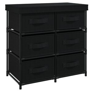 vidaXL Opbergkast met 6 lades 55x29x55 cm staal zwart