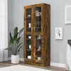 vidaXL Vitrinekast 82,5x30,5x185 cm bewerkt hout gerookt eikenkleur