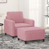 vidaXL Fauteuil met voetenbank 60 cm fluweel roze