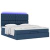 vidaXL Ottoman bed met matras en LED's 180x200cm stof blauw