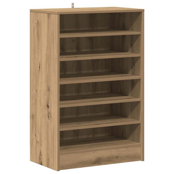 vidaXL Schoenenkast 60x35x92 cm bewerkt hout artisanaal eikenkleur