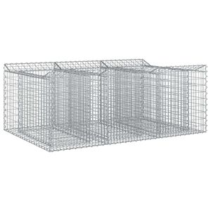 vidaXL Gabion Verhoogd Bed Zilver 150 x 100 x 60 cm