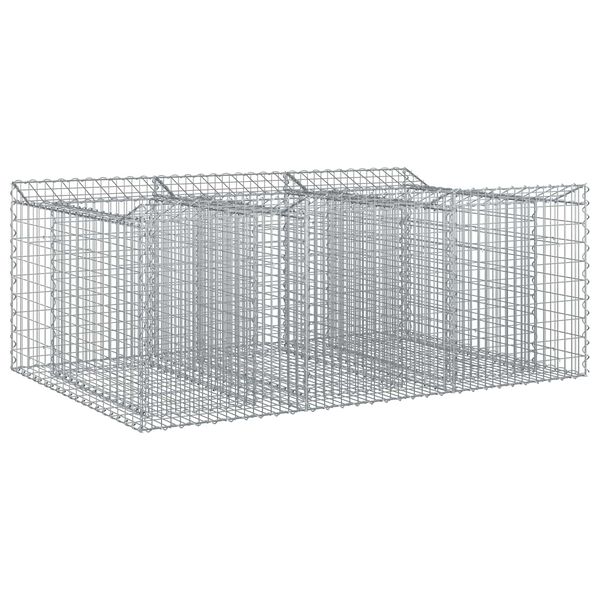 vidaXL Gabion Verhoogd Bed Zilver 150 x 100 x 60 cm