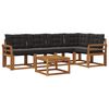 vidaXL Buiten bankenset met kussen 6 pcs Natuurlijk en Zwart