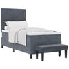 vidaXL Boxspring bed met hoofdeinde Donkergrijs 190 x 90 cm Fluweel
