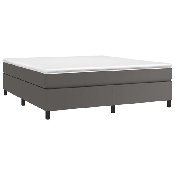 vidaXL Boxspring bed kunstleer grijs 180x200 cm