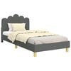 vidaXL Bedframe voor kinderen met hoofdbord Donkergrijs 90 x 190 cm
