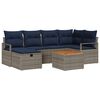 vidaXL Tuinbankenset 7 st Grijs poly rattan
