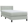vidaXL Boxspring met matras fluweel lichtgrijs 90x210 cm