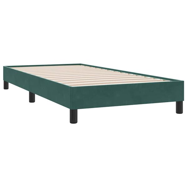 vidaXL Bedframe zonder matras 90x220 cm fluweel donkergroen