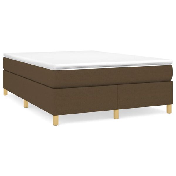 vidaXL Boxspring bed stof donkerbruin 140x190 cm