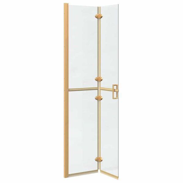 vidaXL Inloop douche wand Goud en transparant 80 x 190 cm Gehard glas