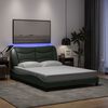 vidaXL Bedframe met LED zonder matras "Hvar" 140x200 cm stof donkergrijs