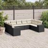 vidaXL 9-delige Loungeset met kussens poly rattan zwart