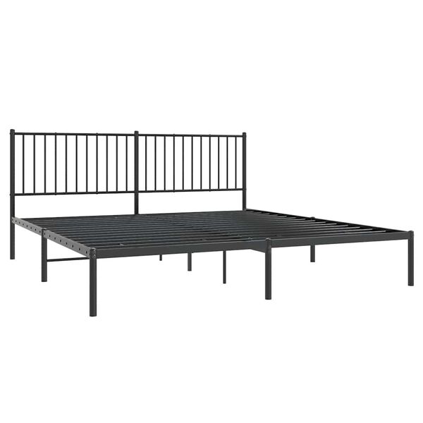 vidaXL Bedframe met hoofdbord metaal zwart 183x213 cm