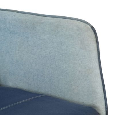 vidaXL Schommelstoel met voetensteun patchwork canvas blauw denim