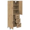 vidaXL Highboard Artisan Eiken 69,5 x 34 x 180 cm Bewerkt hout