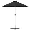 vidaXL Tuinparasol Zwart 370 x 197 x 239 cm Poedergecoat staal
