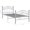 vidaXL Bedframe metaal grijs 90x200 cm