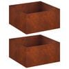 vidaXL Tuin Bloempot 2 st Roestkleurig 100 x 100 x 40 cm