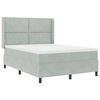 vidaXL Boxspringbed met hoofdeinde Lichtgrijs 140 x 190 cm Fluweel